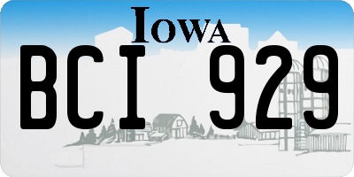 IA license plate BCI929