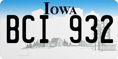 IA license plate BCI932