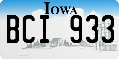 IA license plate BCI933