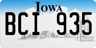 IA license plate BCI935