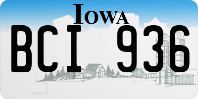 IA license plate BCI936