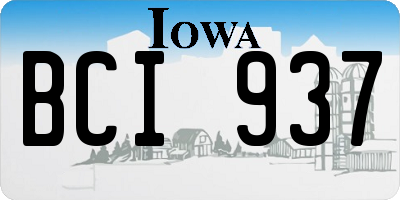 IA license plate BCI937