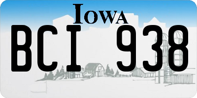 IA license plate BCI938
