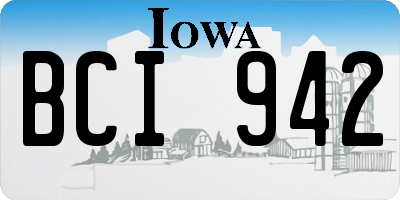 IA license plate BCI942