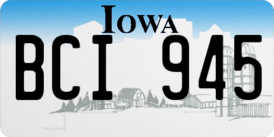 IA license plate BCI945