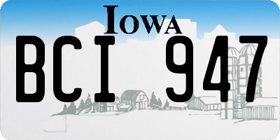 IA license plate BCI947