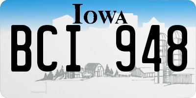 IA license plate BCI948
