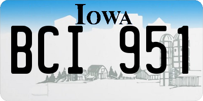 IA license plate BCI951