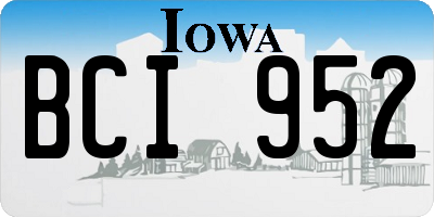 IA license plate BCI952