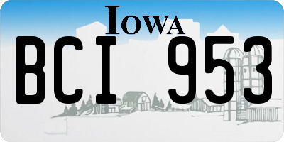 IA license plate BCI953