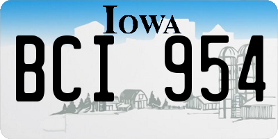 IA license plate BCI954