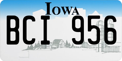 IA license plate BCI956