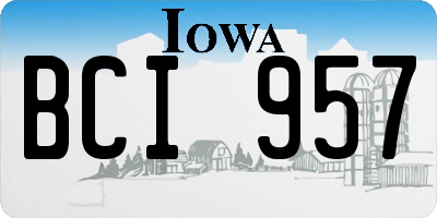 IA license plate BCI957