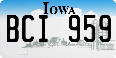IA license plate BCI959