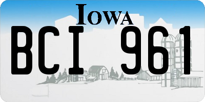 IA license plate BCI961