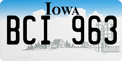 IA license plate BCI963