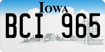 IA license plate BCI965