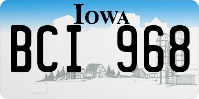 IA license plate BCI968