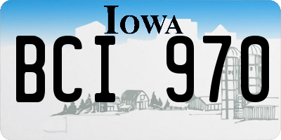 IA license plate BCI970