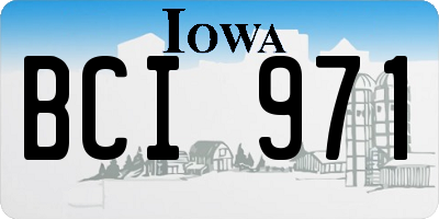 IA license plate BCI971