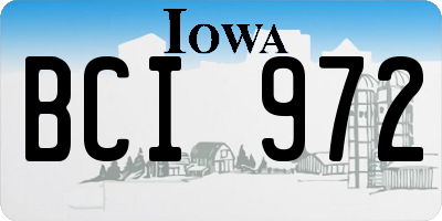 IA license plate BCI972