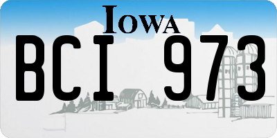 IA license plate BCI973