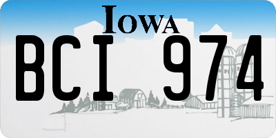 IA license plate BCI974