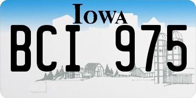 IA license plate BCI975