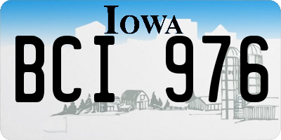IA license plate BCI976