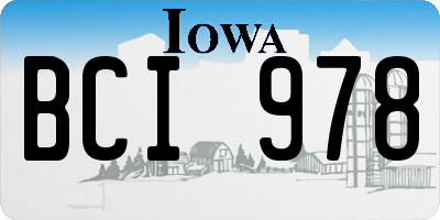 IA license plate BCI978