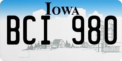 IA license plate BCI980