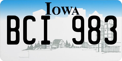 IA license plate BCI983