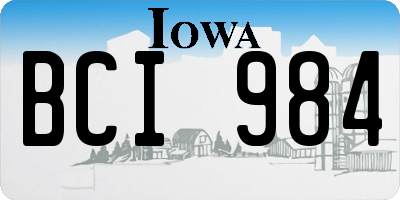 IA license plate BCI984