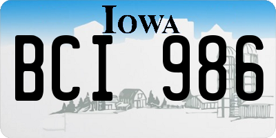IA license plate BCI986