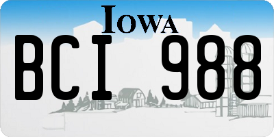 IA license plate BCI988
