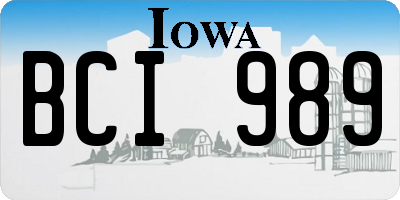 IA license plate BCI989