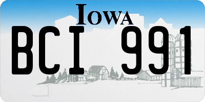 IA license plate BCI991