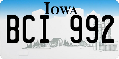 IA license plate BCI992