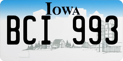 IA license plate BCI993