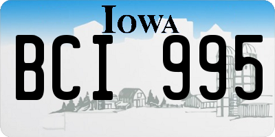 IA license plate BCI995