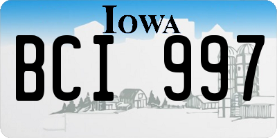 IA license plate BCI997