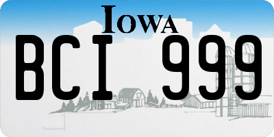 IA license plate BCI999
