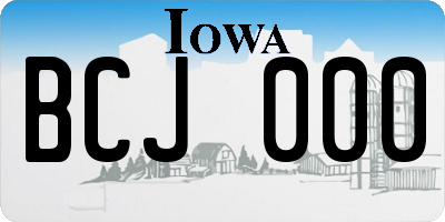 IA license plate BCJ000