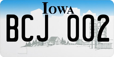 IA license plate BCJ002
