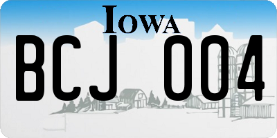 IA license plate BCJ004
