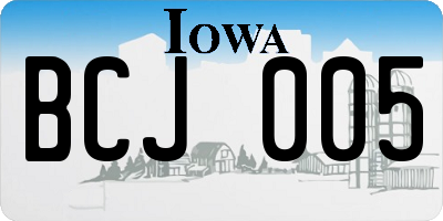 IA license plate BCJ005