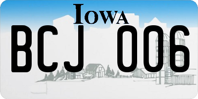 IA license plate BCJ006