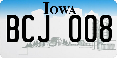 IA license plate BCJ008