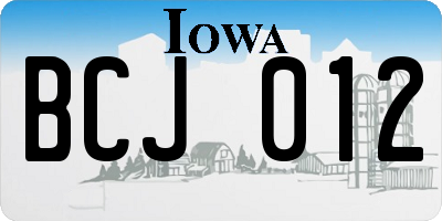 IA license plate BCJ012