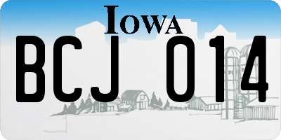 IA license plate BCJ014